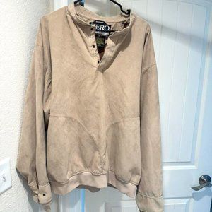Suede golf sweatshirt brown tan beige 90s